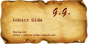 Gibicz Gida névjegykártya